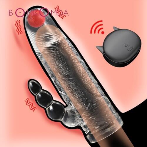 Penis vibrators Condom Reusable Penis Sleeve Extender Realistic Silicone Extension Sex Toy for Men Cock Enlarger Sheath Delay