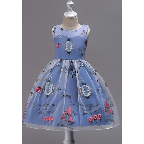 Baby Girls Cartoon Dress Kids Evening Dress Children Princess Dresses For Party And Wedding 110-170cm