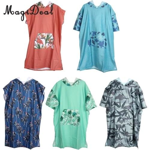 MagiDeal Beach Bath Surf Poncho Robe Wetsuit Changing Towel & Hood, Pocket - Warm, Quick Dry, Comfortable - 110x75 cm