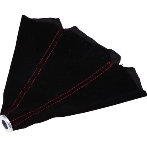 Car Gear Shift Knob Stick Lever Boot Cover Black Red Line PU Dustproof Automobile Interior Accessories For Truck Lorry Camper