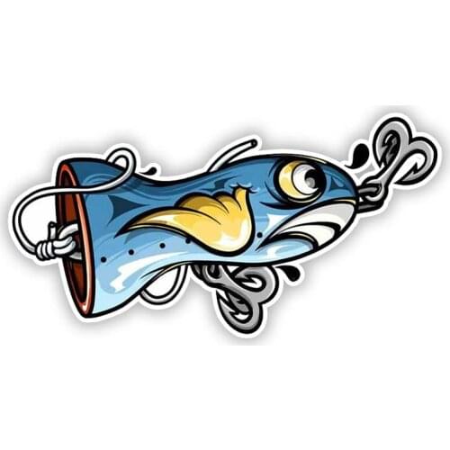 S50439# Various Sizes Personality PVC Decal Fishing Lure Waterproof Car Sticker on Motorcycle Laptop Decorative