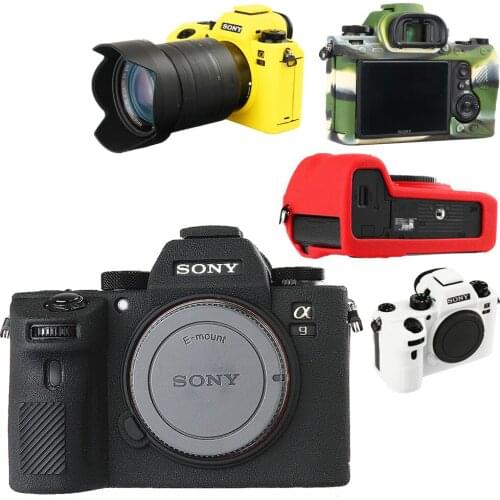 Top Texture Design Rubber Silicon Case Body Cover Protector Frame Skin for Sony A9 ILCE-9 only Soft