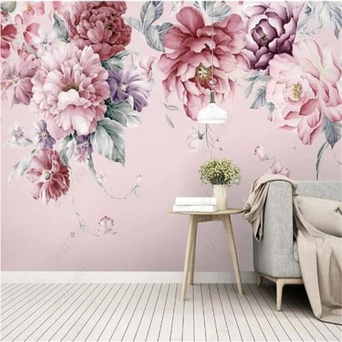 Custom Modern Fresh Wallpaper for Living Room Hand-painted Flower Garden Bedroom TV Background Wall Paper Home Decor Mural