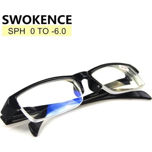 SWOKENCE Diopter -1 -1.5 -2 -2.5 -3 -3.5 -4 -4.5 -5 -5.5 -6.0 Finished Myopia Glasses Men Women Short-Sighted Spectacles G540