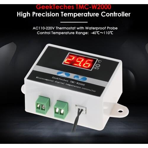 TMC-W2000 AC110-220V 1500W Thermoregulator LCD Digital Temperature Controller Thermostat thermocouple + Waterproof Sensor Probe
