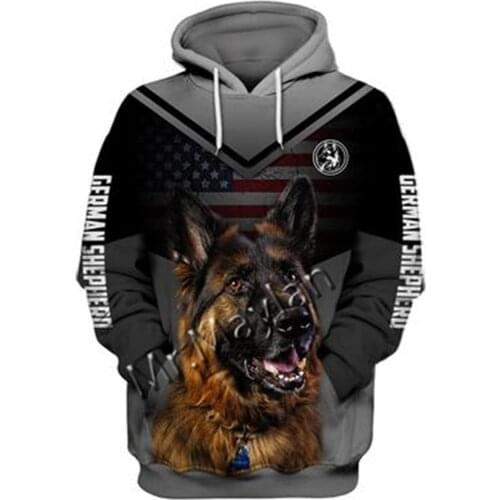 Unisex 3D German Shepherd Graphic Hoodie Harajuku Hoodie Alt Clothing Animal Crossing Streetwear Oversized Hoodie Pullover QW-50