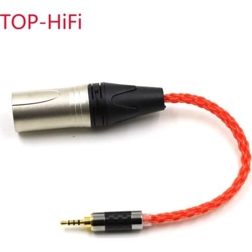 TOP-HiFi DIY 2.5mm TRRS Balanced Male to 4pin XLR Balanced Male Audio Adapter Cable UPOCC Single Crystal Silver 2.5 to 4pin XLR