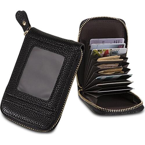 5-Color Vintage Leather Women‘s Wallet Card Slot Credit Blocking Zipper Cash Organizer Holder Money Pouch Protect Case Pack