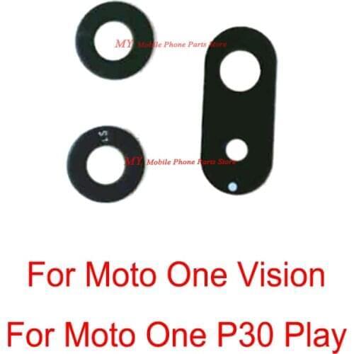 Back Rear Camera Glass Lens Spare Part For Motorola Moto One Vision / One / P30 Play Camera Lens Glass Cover With Sticker