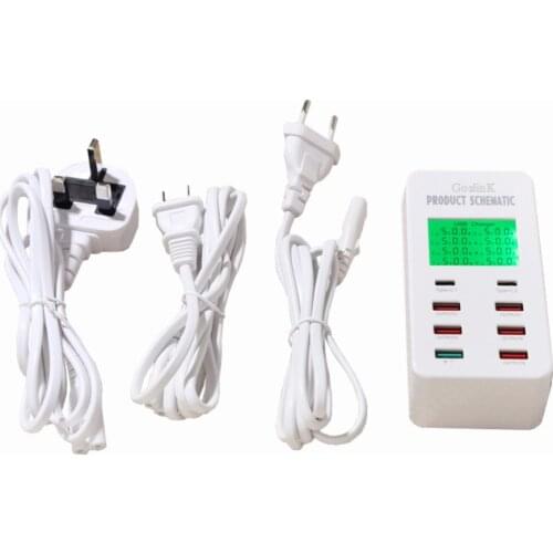 35 W 8 Port Mobile Phone Charger Type-C/USB Fast Charger for EU/US/UK Plug for iphone/Samsung/xiaomi/Huawei android Devices