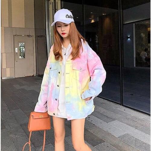 New Girl Denim Jacket Women 2021 Spring Fashion Female Jean Coat Womens Clothing Loose Long Sleeve Top