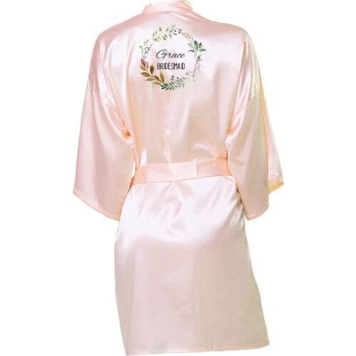 Women Satin Robe Kimono Bride Robe Bridesmaid Robes Bridal Wedding Robe Bathrobe Sleepwear Gift