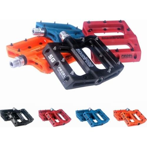 1 Pair Ultralight Bicycle Pedal Cycling Pedals Platform Bearing MTB Mountain Road Bike Parts Anti Slip Peg Design Nylon Fiber