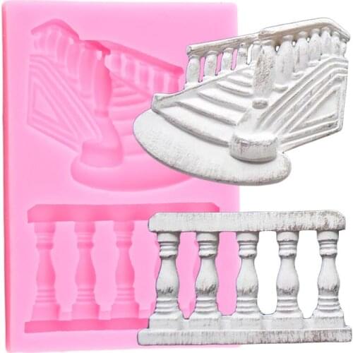 3D Stair Railings Silicone Molds Cake Border Fondant Mold Cake Decorating Tools Candy Chocolate Gumpaste Moulds