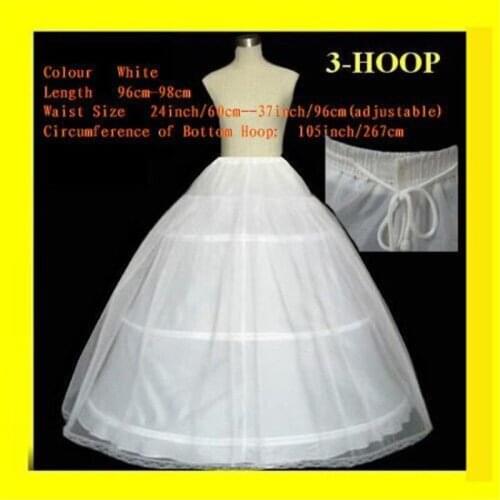 9 pcs 2019 In Stork Hot sale 50% off 3 HOOP Ball Gown BONE FULL CRINOLINE PETTICOAT WEDDING SKIRT SLIP H-3