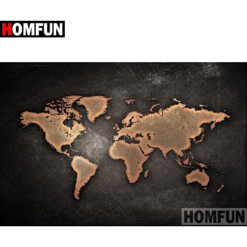 HOMFUN Full Square/Round Drill 5D DIY Diamond Painting "world map" Embroidery Cross Stitch 5D Home Decor Gift A08658