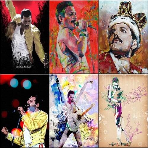 Freddie Mercury Diamond Painting Great Rock Singer Poster Full Square/Round Mosaic Diamond Embroidery Home Decor Unique Gift