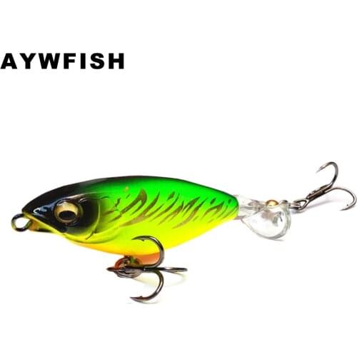 AYWFISH Popper 70mm / 6.5g Handmade Soft Rotating Tail Topwater Bait 85mm / 11g Artificial Floating Hard Plastic Fishing Lure