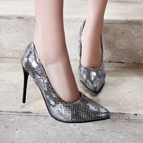 Big Size 11 12 13 14 ladies high heels women shoes woman pumps Serpentine Sexy Single Shoes with Sharp Head and Shallow Mouth