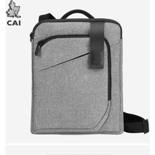 CAI Men Briefcase Tablet PC Messenger Shoulder Bag for Male iPad Mobile Phone Slim Office Crossbody Handbag Casual Style