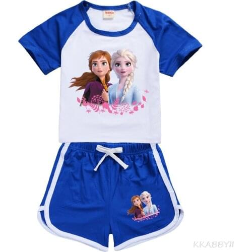 Disney Frozen New Boy Clothes Outfit Girls Trousers + T Shirts Tops Clothing Kids Outfits