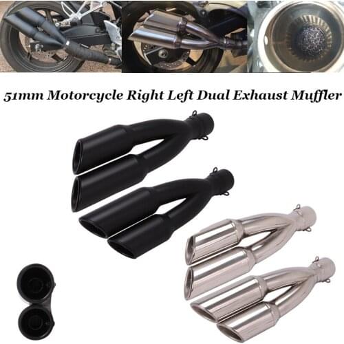 38-51mm Motorcycle Exhaust Muffler Pipe With DB Killer Dual Outlet Muffler Exhaust Tail Pipe Dirt Bike Esacpa Modified Tube Pipe