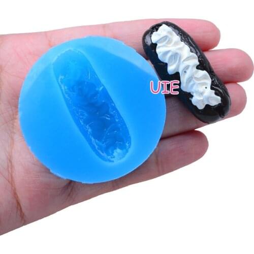 GYL353U 43.0mm x 15.0mm x 13.4mm Cream Hot Dog Silicone Mold Fondant Cake Decoration Candy Resin Clay Earrings Necklace Craft