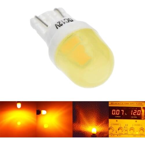 2/4 Pcs T10 194 168 W5W Ceramic LED Bulbs Car Interior Side Wedge Parker Light Auto Door License Plate Lamp Amber Yellow 12V DC