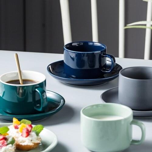 Coffee Cup Office Company Water Cup Household Flower Cup Afternoon Tea Cup Saucer Simple Coffee Cup with Milk Cup Good Quality