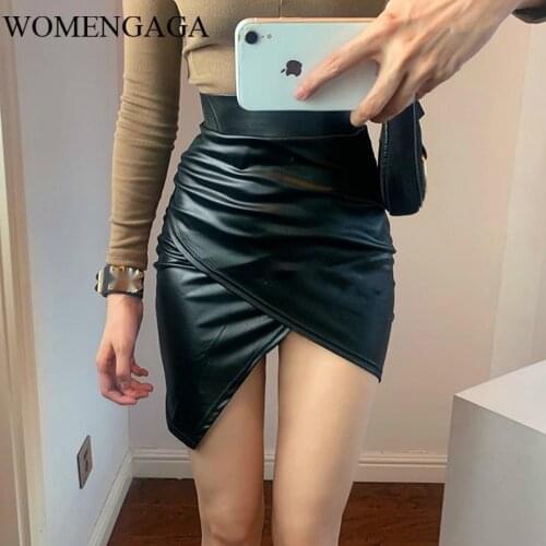 WOMENGAGA Sexy Women New Elegant Irregular Slim High Waist Stretch Mini Skirt Asymmetry Woman Girl Female T6TI