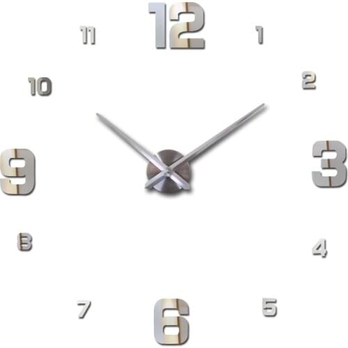 Fashion quartz watch home decor limited sale 3d big mirror diy real wall clock modern design room still life free shipping