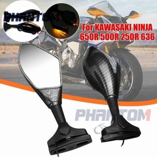 Motorcycle INTERGRATED LED Turn Signals Rearview Mirror For Honda CBR 250 500 600 1000RR / RVT1000R Suzuki Yamaha YZF R6
