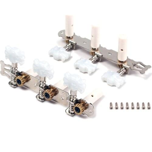A Set R+L Classical Guitar Tuner Tuning Keys Peg White Machine Heads
