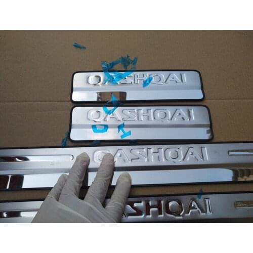 Free Shipping door sill strip car accessories car styling For Nissan QASHQAI J11 2015 2016 2017 2018 welcome pedal Trim 4pcs