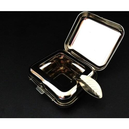 Stainless Steel Square Pocket Ashtray metal Ash Tray Pocket Ashtrays With Lids Portable Ashtray