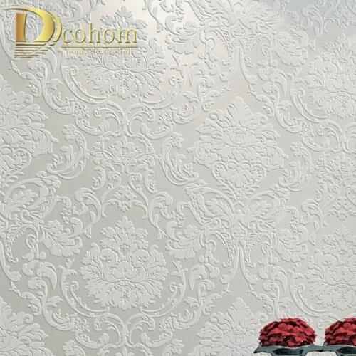 Pink,Beige Cream white Victorian Classic European Floral Damask Wallpaper 3d Stereo Vinyl Wall Paper Roll Home Decor Living Room