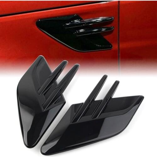 2Pcs Car Front Fender Grille Air Vents Grill For Land Rover Range Rover Sport 2018 2019 2020 Gloss Black ABS