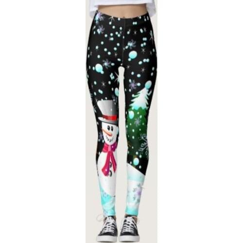 Europe and The United States Hot New Womens Printed Pants Printed Christmas