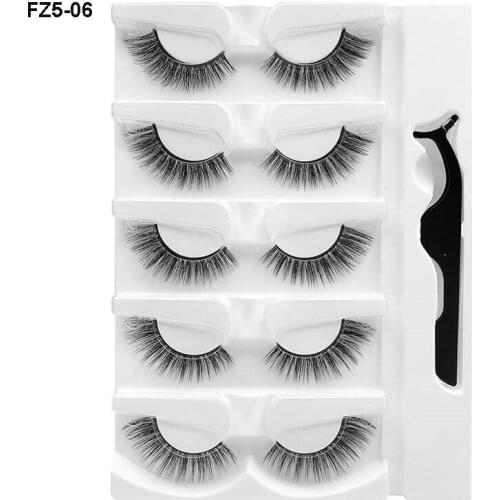 Premium Reusable 3D Non Glue Fake Lashes Super Soft Light Handmade Natural Self-Adhesive Eyelashes 100 Sets/Lot DHL Free