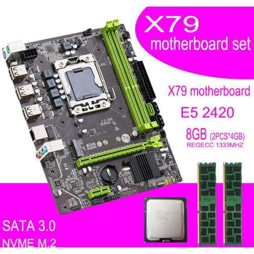 Qiyida X79 motherboard set with Xeon LGA 1356 E5 2420 cpu 2pcs x 4GB = 8GB 1333MHz pc3 10600R DDR3 ECC REG memory ram