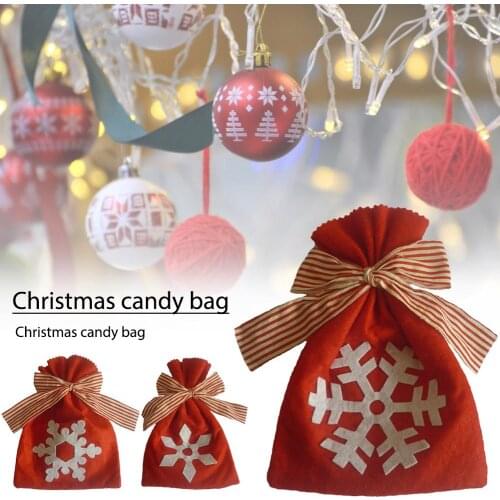 Christmas Cute Cookie Candy Bags Small Christmas Snowflake Pouch Kids Christmas Decoration Candy Box Christmas Supplies Gifts