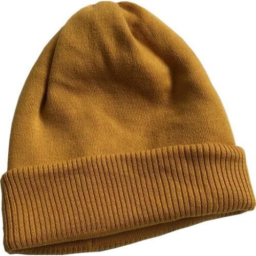 Spring Beanie Hat for Women Watch Cap Thickening Wool Knit Skullies Cap Winter Autumn Hats for Female Double Layer