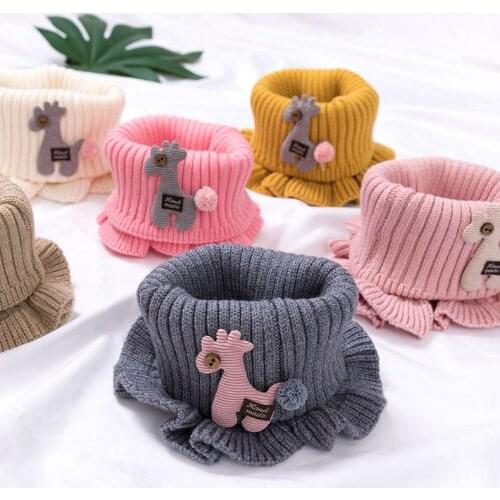 Baby Boys Scarf Autumn Winter Girls O Ring Scarf Kids Collar Bibs With Cute Horse Children Neckerchief Scarves Baby Boy Stuff