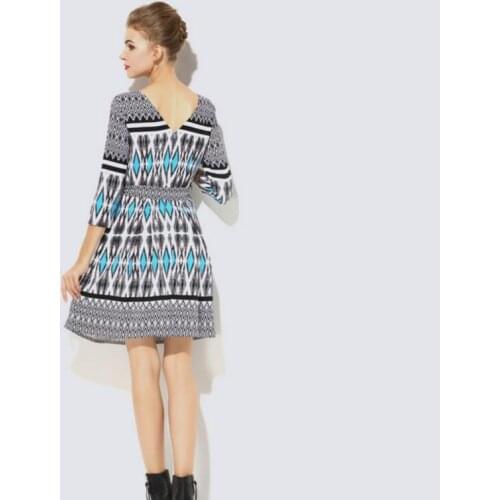 Blue Summer Dress Women Plus Size dress Office Fashion Party Wear High Quality Clothing Free Shipping