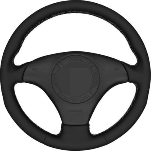Car Steering Wheel Cover Hand-stitched Black Genuine Leather For Audi TT (8N) 1998-2001 A8 S8 (D2) S4 (B5) 1997-2001 S6 (C5)