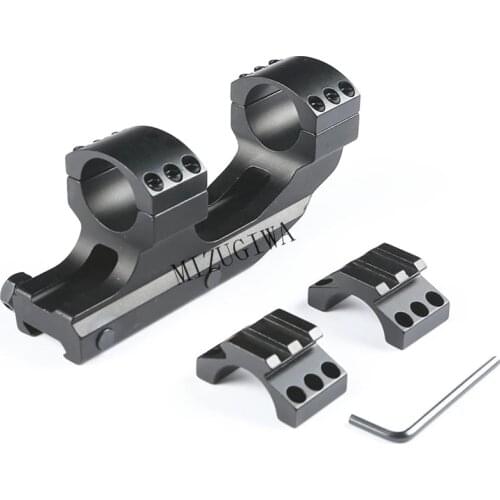 Heavy Duty 1 inch 25.4mm Dual Rings Cantilever Flat Top Weaver Forward Reach Rifle Scope Mount 20mm Picatiiny Rail Base Hunting