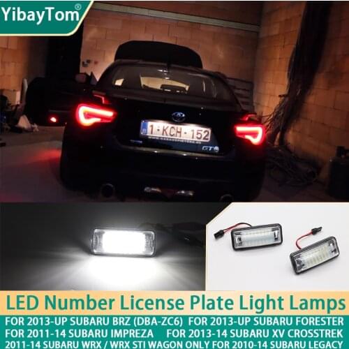 12V 3W LED Number License Plate Light Lamps for Subaru Forester BRZ (DBA-ZC6) Impreza Legacy XV Crosstrek WRX/WRX STI Wagon only