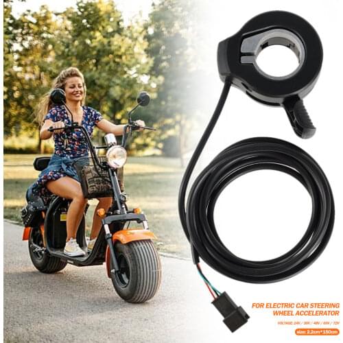 22mm Universal 24V 36V 48V 60V 72V Thumb Throttle Speed ​​Control Assembly Thumb Throttle Electric Bike 3 Pin Connector