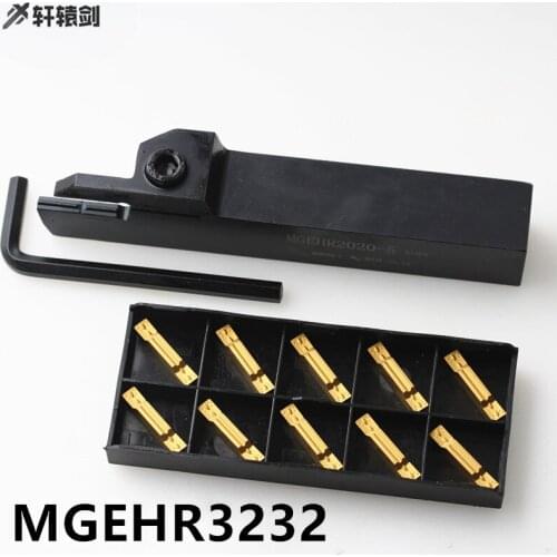 1PC MGEHR3232 -3 4 5 6 MM MGEHL3232-3 MGEHL3232-4 External Groove Lathe Bar Tool Holder And Blade 10 MGMN150 MRMN MGGN
