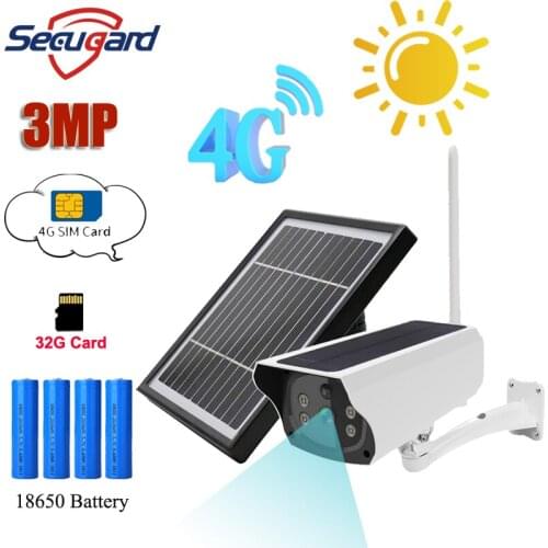 4G Camera SIM Card Solar IP Camera 3MP HD Outdoor Waterproof CCTV Security Camera Battery Long Standby P2P Two Way Audio iCam